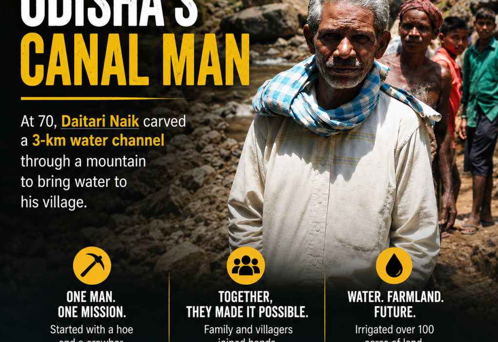 Odisha’s ‘Canal Man’: How Daitari Naik Carved a 3-Km Water Channel Through a Mountain