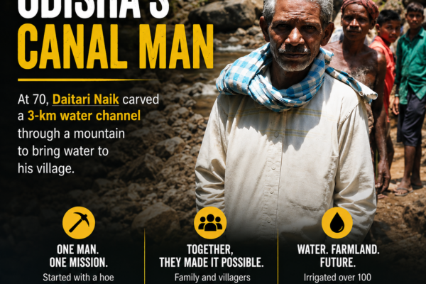 Odisha’s ‘Canal Man’: How Daitari Naik Carved a 3-Km Water Channel Through a Mountain